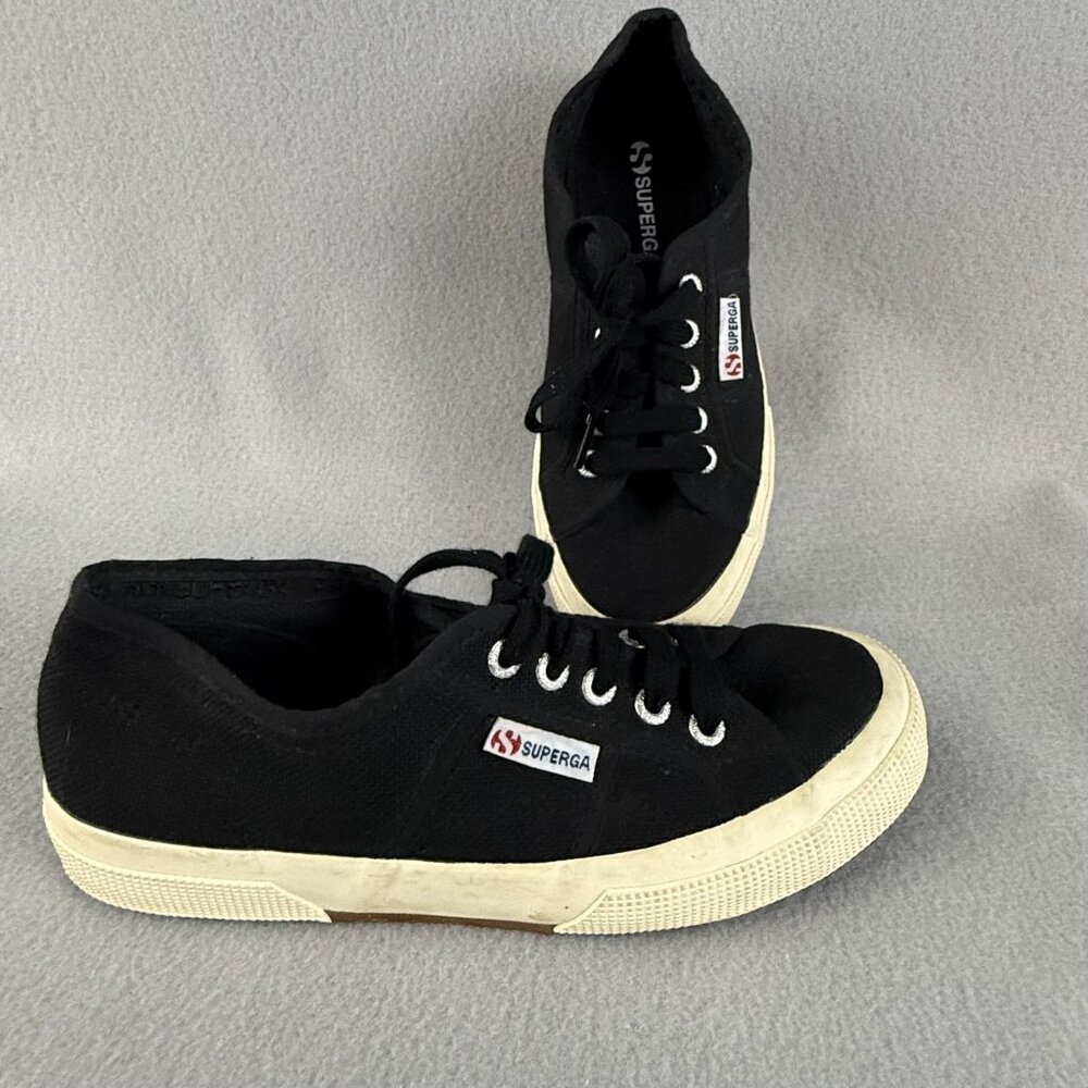 Superga Shoes Women's Size 7.5 2750 Classic Canvas Low‎ Top Lace Up Casual Black